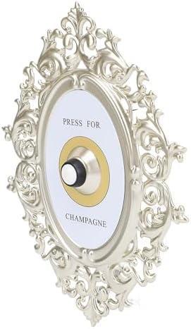 Dioche Champagne Bottle Doorbell Button Decorative Metal Wall Ring