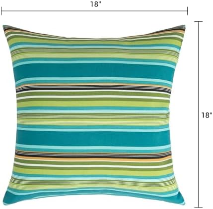 FUNHOME Outdoor Throw Pillows with Insert Set of 2 Green Stripe