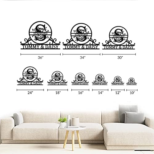 Custom Metal Sign - Personalized Last Name Monogram Wall Decor