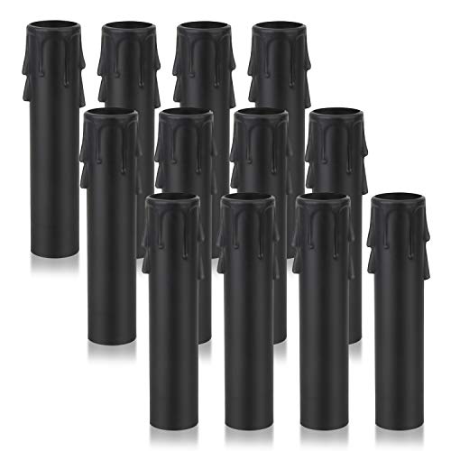 Helunsi 4 Inch Chandelier Candle Sleeves 12 Pack