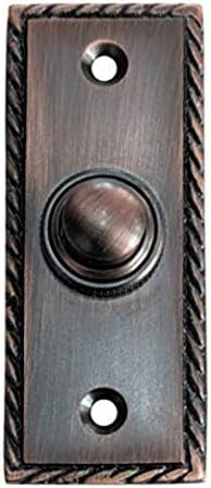Adonai Hardware Rectangular Georgian Brass Bell Push Door Bell Push Button