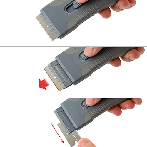 EHDIS Car Sticker Remover Glass Cooktop Razor Scraper with 10 Replacement Blades
