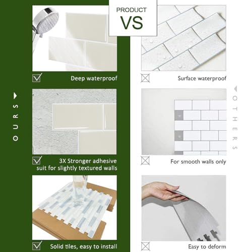 STICKGOO 10-Sheet Subway Tile Peel and Stick Backsplash