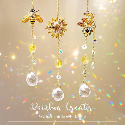HD HYALINE DORA 3 Pack Bumble Bee Suncatcher Decor