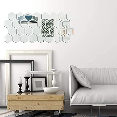 Shappy 24 Piece Hexagon Mirror Wall Sticker