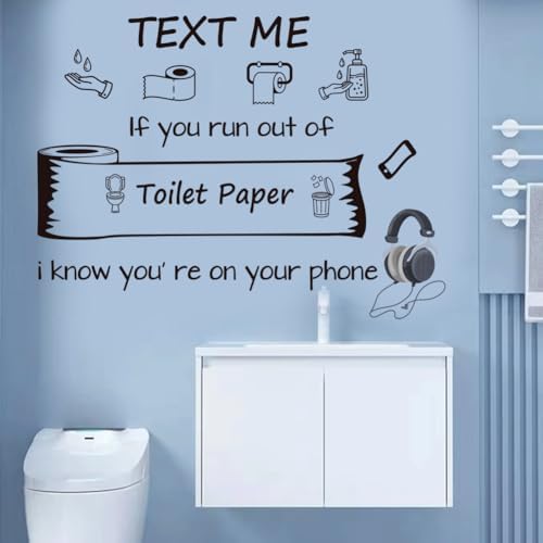 Bathroom Wall Decals Funny Quote Toilet Paper Art Vinyl Sticker