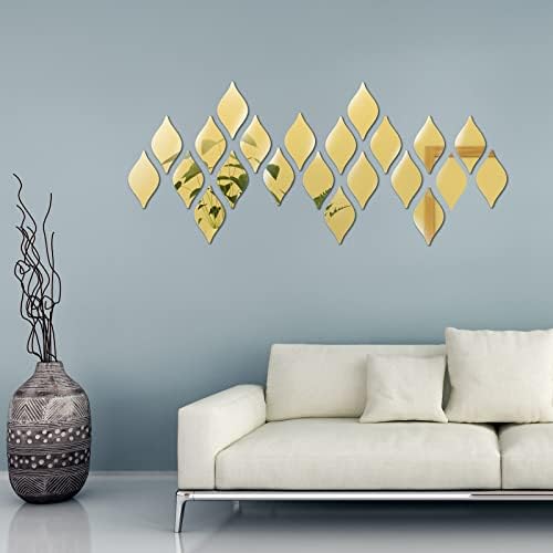 Weysat 30 Pcs 3D Teardrop Mirror Wall Stickers