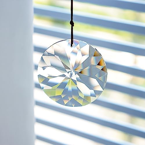 YU FENG Bauhinia Hanging Faceted Crystals Suncatcher Ornament