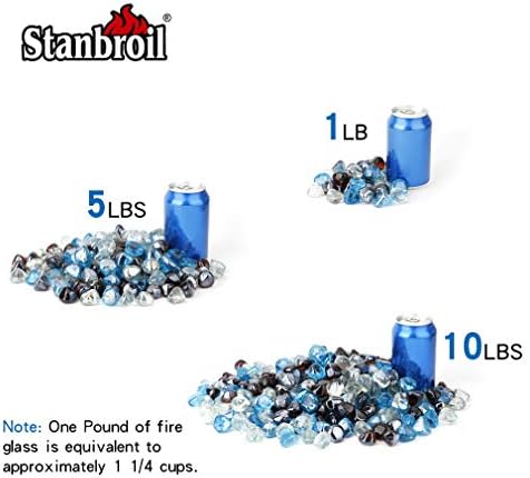 Stanbroil 10 Pound Blended Fire Glass Diamonds