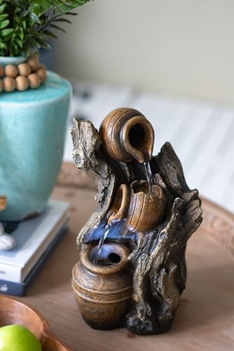 Charming 3-Tier Water Fountain with Rustic Brown Design