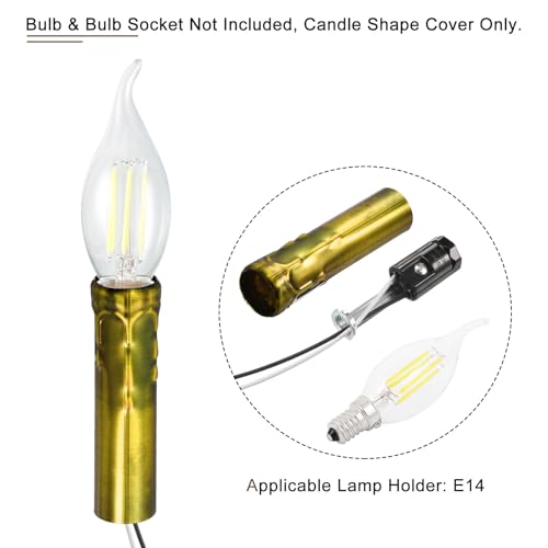 MECCANIXITY Candle Socket Covers Gold Bronze Pack of 6