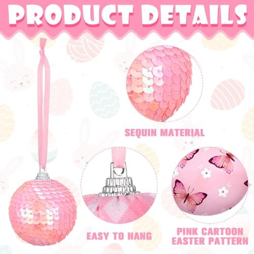 Zhanmai 12 Pcs Spring Ball Ornaments Butterfly Decorations