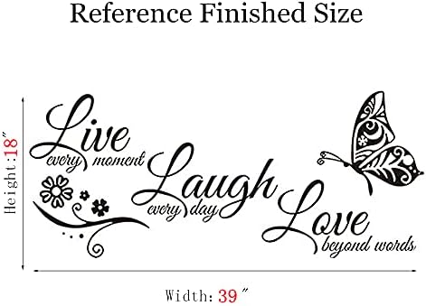 Live Love Laugh Wall Sticker Set Family Inspirational Decals 18x39 Black