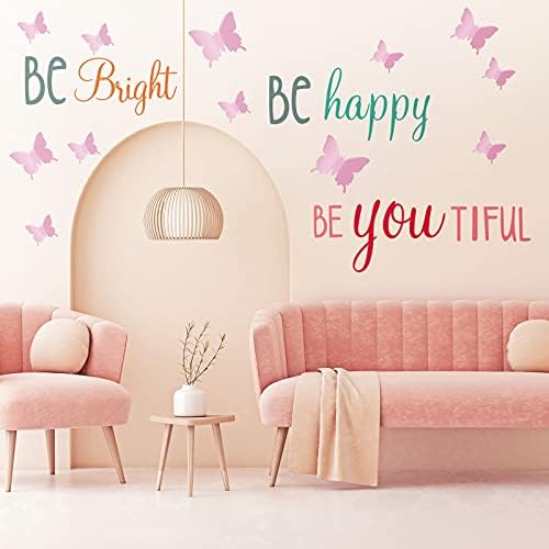 Chinco 20 Sheet Inspirational Quotes Wall Decals for Girls