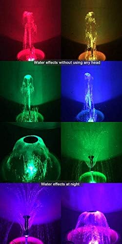 YADICO 730GPH Submersible Fountain Pump with RGB Light and 4 Water Patterns