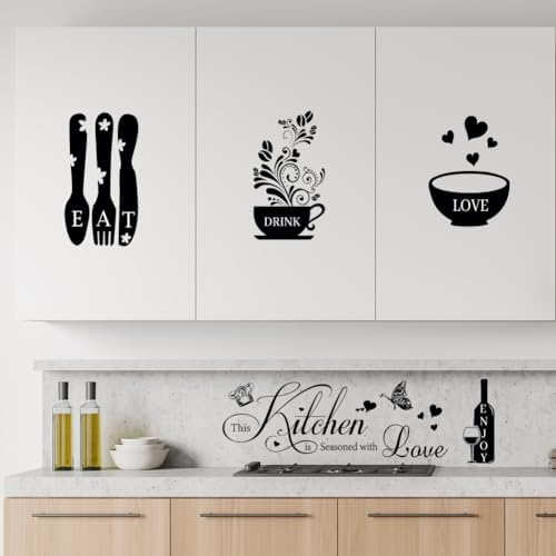 Kitchen Wall Stickers with Quotes and Decorations