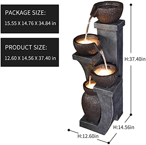 Supmix 374 Inch H Water Fountain Outdoor Decor
