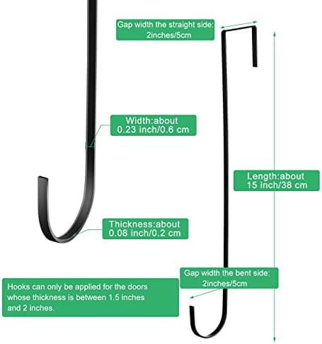 Hotop 15 Inch Black Wreath Hangers 2 Pieces