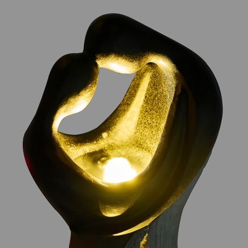 Modernist Embracing Couple Fountain with LED Lights 319H Gray