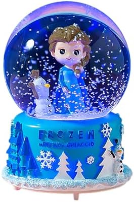 JORMEY Snow Globe with Colorful Lights and Music