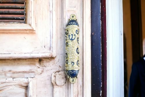 Yaliland Mezuzah with Scroll and Brass Case