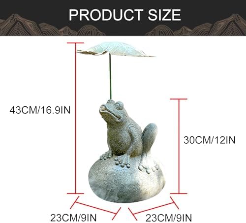 Pond Spitter Resin Frog Water Fountain Decor Gray
