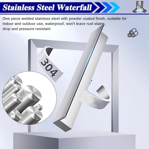 Stainless Steel Waterfall Spillway Kit for Outdoor Ponds and Garden Fountains