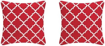 FBTS Prime 2 Pack Geometric Red Waterproof Pillow Covers