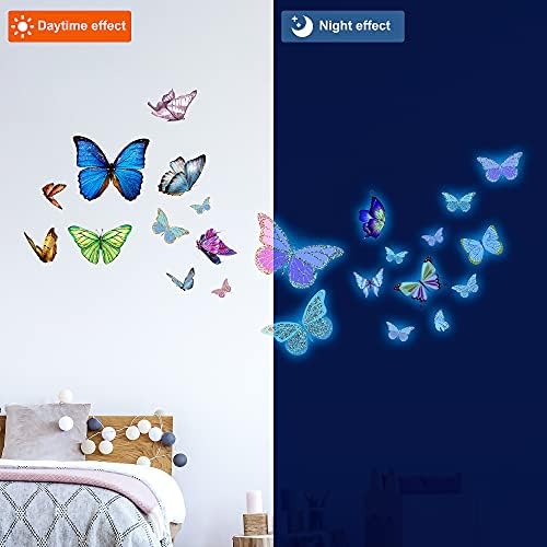 Glow Butterfly Wall Decor Stickers 58Pcs