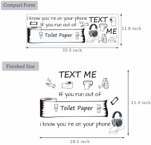 Bathroom Wall Decals Funny Quote Toilet Paper Art Vinyl Sticker