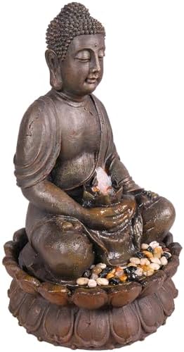 Alpine Corporation GEM122 33 Inch Bronze Buddha Fountain Statue