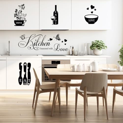 Kitchen Wall Stickers with Quotes and Decorations