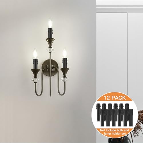 Helunsi 4 Inch Chandelier Candle Sleeves 12 Pack