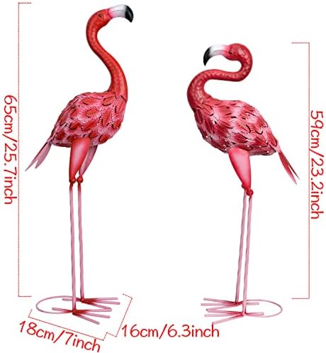 XONOR Red Flamingo Outdoor Statues Set of 2