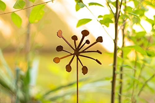 Rusty Metal Flowers Garden Art 9-Piece Set
