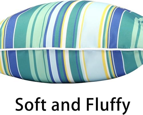 Enipate Outdoor Throw Pillows Set of 2 18x18 Striped Water Resistant