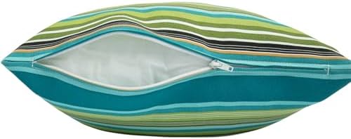 FUNHOME Outdoor Throw Pillows with Insert Set of 2 Green Stripe
