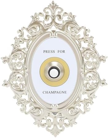 Dioche Champagne Bottle Doorbell Button Decorative Metal Wall Ring