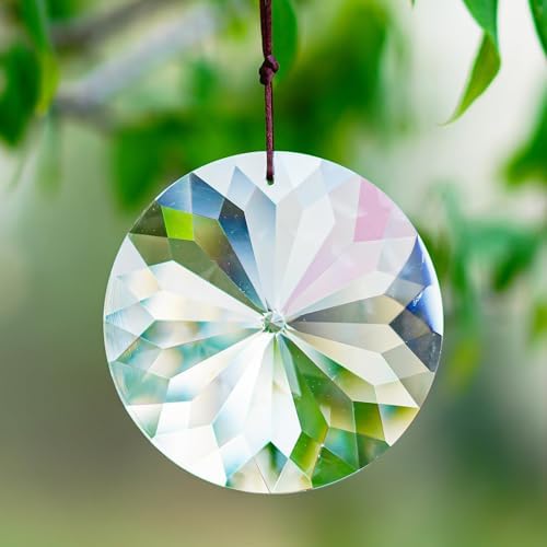 YU FENG Bauhinia Hanging Faceted Crystals Suncatcher Ornament