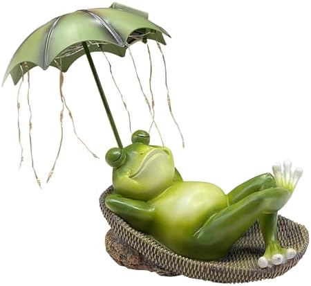 Solar Frog Garden Statue Outdoor Decor