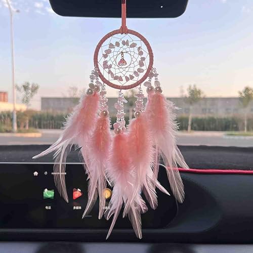 EGBANG Dream Catcher Car Pendant Pink for Rearview Mirror