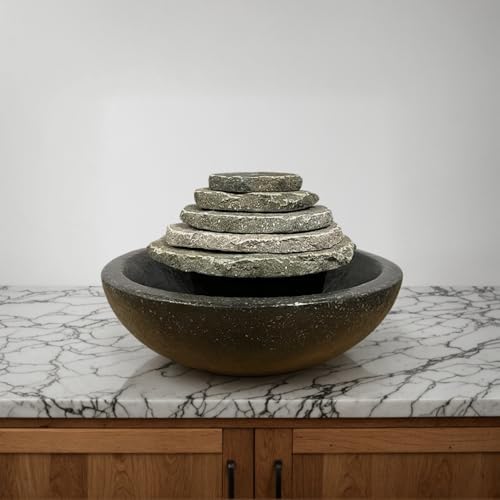 Natural Slate Serenity Cairn Tower Water Fountain