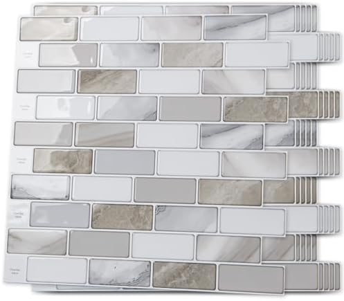 Art3d 10-Sheet Peel and Stick Backsplash Tile for Kitchen