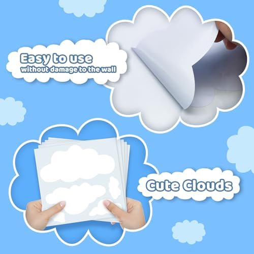 84pcs Big Clouds Wall Decals Removable Stickers