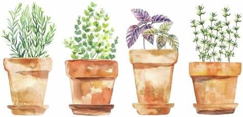 RoomMates RMK3652SCS Watercolor Potted Herbs Wall Decals