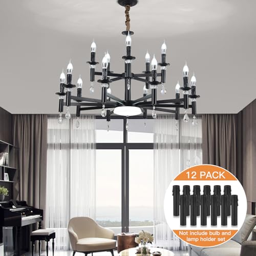 Helunsi 4 Inch Chandelier Candle Sleeves 12 Pack