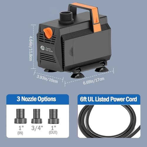 AquaMiracle 1200GPH Submersible Pond Pump with Flow Control