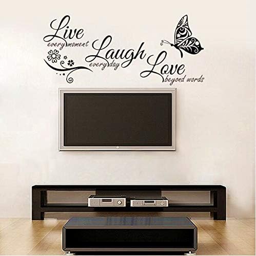 Live Love Laugh Wall Sticker Set Family Inspirational Decals 18x39 Black