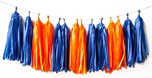 AIM GGKK Navy Blue and Orange Tassel Garland Decor Kit