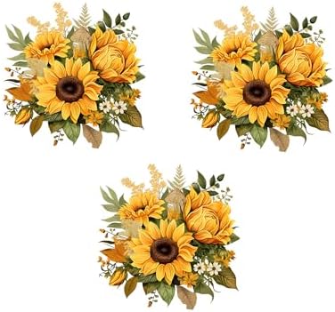 Sunflower Wall Decor Pack of 3 - 114x114 Inch